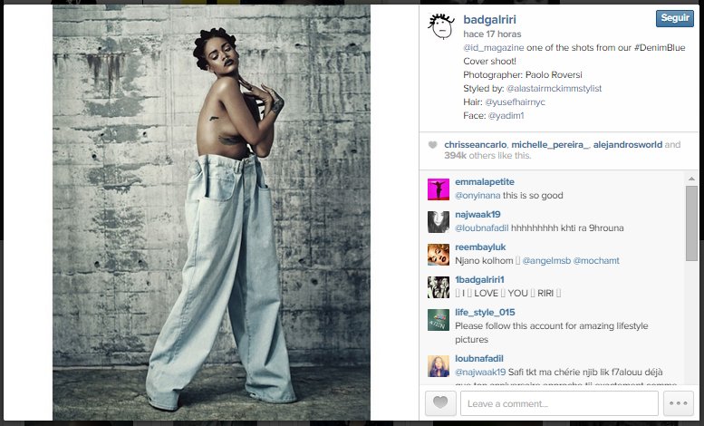 Rihanna muestra su nuevo y particular look en las redes sociales