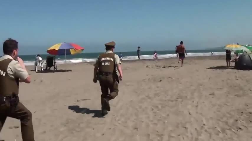 ¡Insólito! Escape, persecución y arresto en la Playa Grande de Cartagena