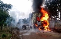 La Araucanía: Policía Investiga incendio de camión en Ercilla