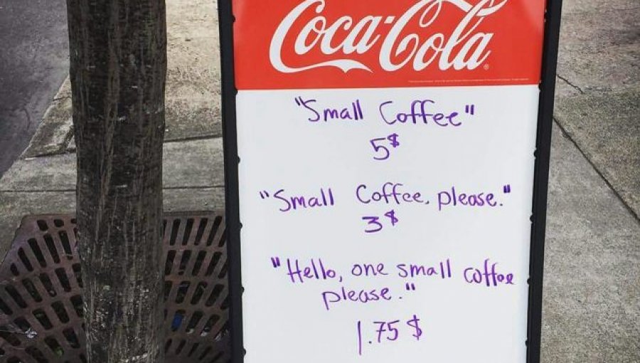 De esta brillante manera una cafetería le enseña buenos modales a sus clientes