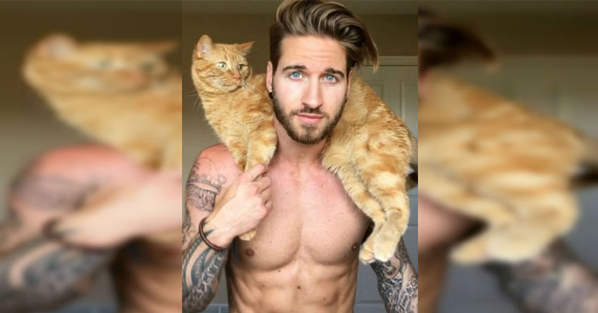 El guapo modelo que es un fenómeno en Instagram gracias a su gato