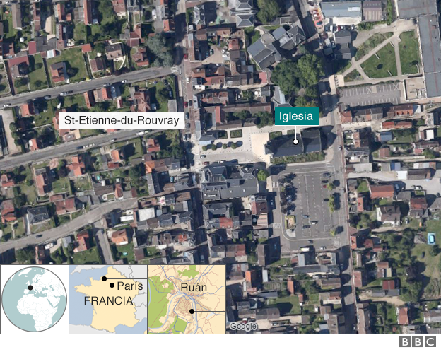 Mueren un cura y dos atacantes en toma de rehenes en una iglesia del noroeste Francia