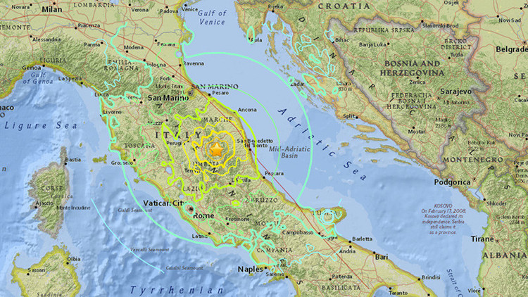 Un nuevo fuerte sismo de magnitud 6,1 sacude el centro de Italia