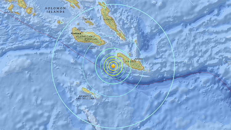 Nuevo terremoto de 6,9 grados sacude el Pacífico en Islas Salomón