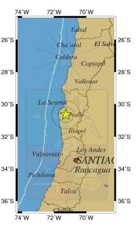 Sismo de mediana intensidad se registró en la Región de Coquimbo