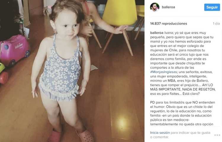 Polémica causa Instagram de Alvaro Ballero: Comenta donde matriculó a su hija