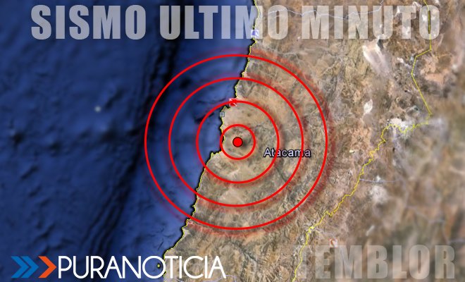Sismo de 4,9 grados se registra en regiones de Atacama y Coquimbo