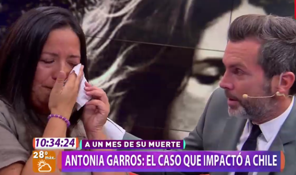 Cristián Sánchez rompió en llantos mientras entrevistaba a la madre de Antonia Garros