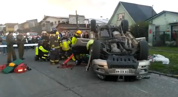 Colisión vehicular deja tres lesionados en Osorno