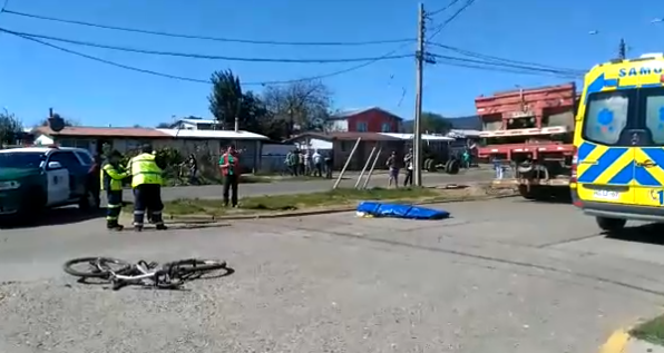 Ciclista muere tras ser arrollado por un camión en Valdivia
