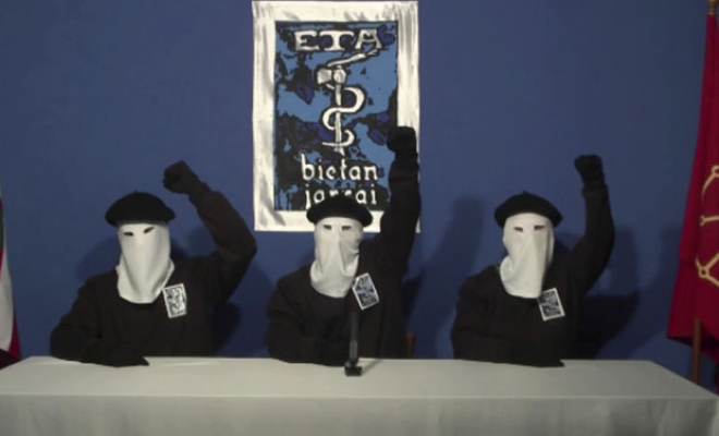 Grupo terrorista ETA anuncia su separación antes del 8 de abril