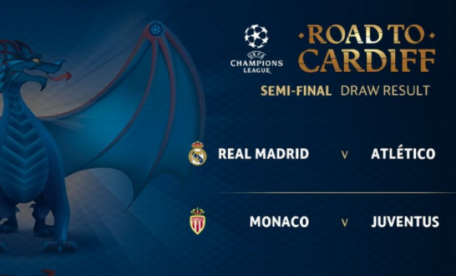 Semifinales de Champions: Real Madrid-Atlético y Mónaco-Juventus