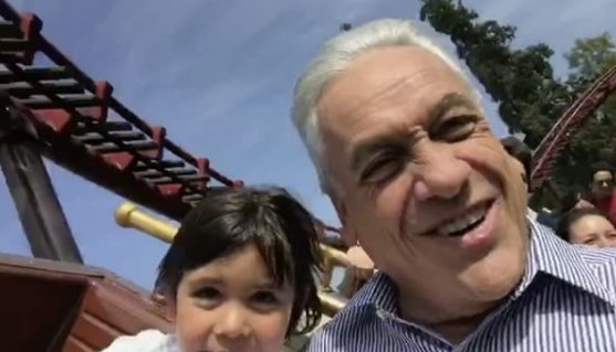 El video de Piñera donde aparece disfrutando en una montaña rusa junto a su pequeña nieta