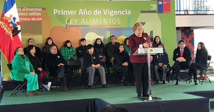 Bachelet a un año de la Ley de Etiquetado: "Es un ejemplo a nivel mundial"