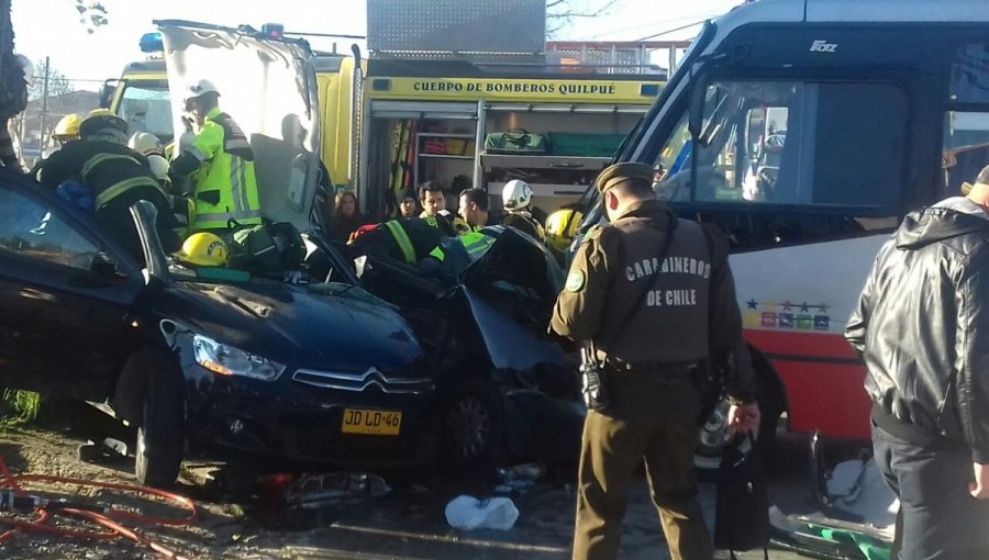 Bus impacta a colectivo y auto particular dejando al menos 5 lesionados en Quilpué