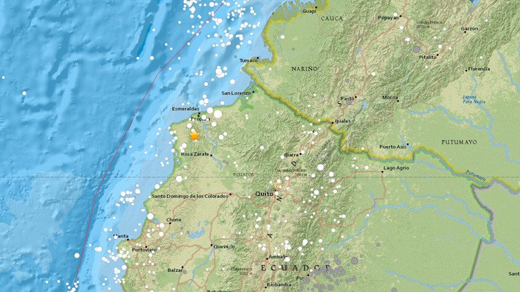 Fuerte Sismo se registra en Ecuador a solo 33 Kms de profundidad