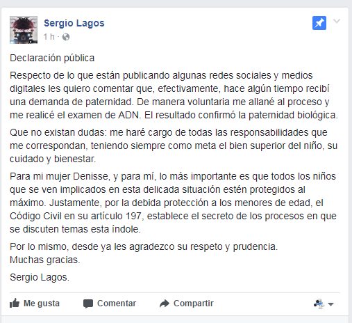 Sergio Lagos confirma paternidad de niño de 5 años tras ser demandado: "Pido prudencia y respeto"