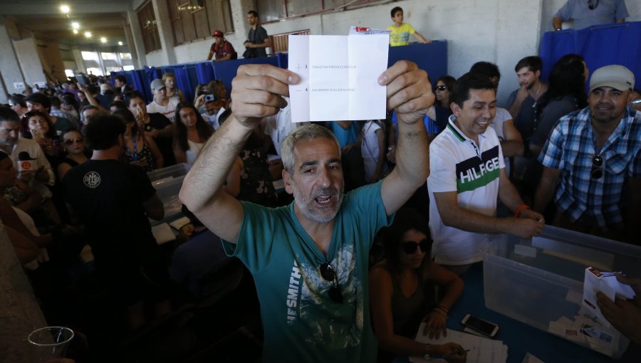 Primer resultado general con el 9,40% de mesas: Piñera 53,9% y Guillier 46,0%