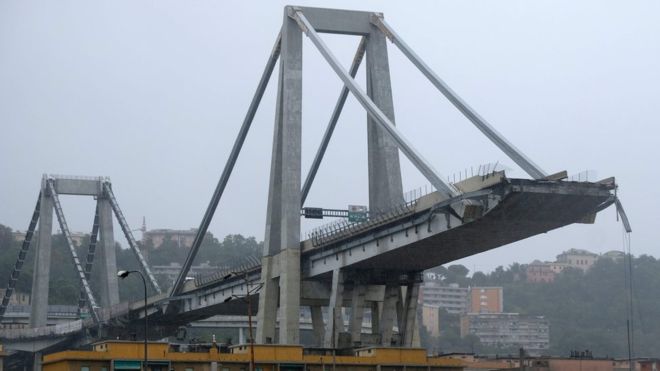 Al menos 35 muertos en derrumbe de puente de autopista en Italia