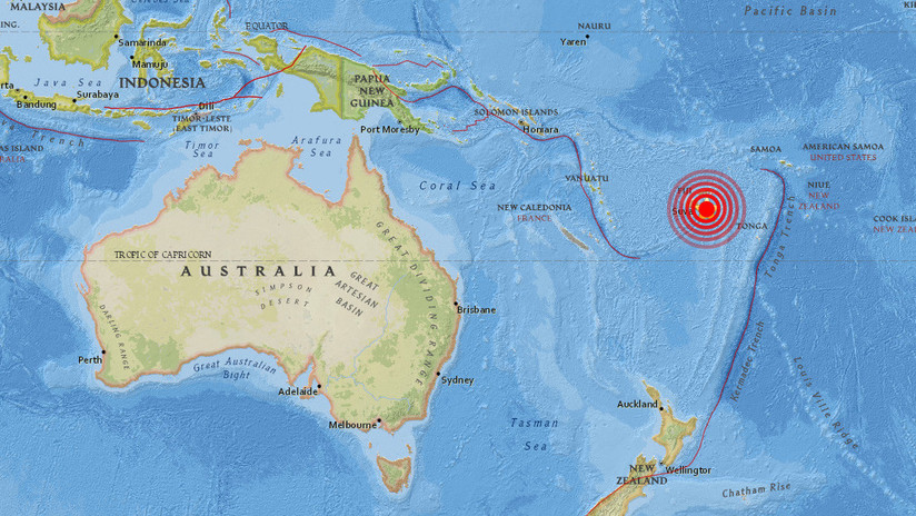 Terremoto de magnitud 8,1 sacude Fiyi: Epicentro en océano pacifico