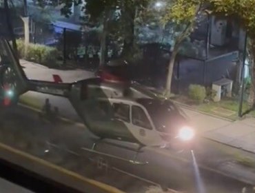 Helicóptero de Carabineros aterrizó en plena avenida Los Leones en Providencia tras accidente de funcionarios