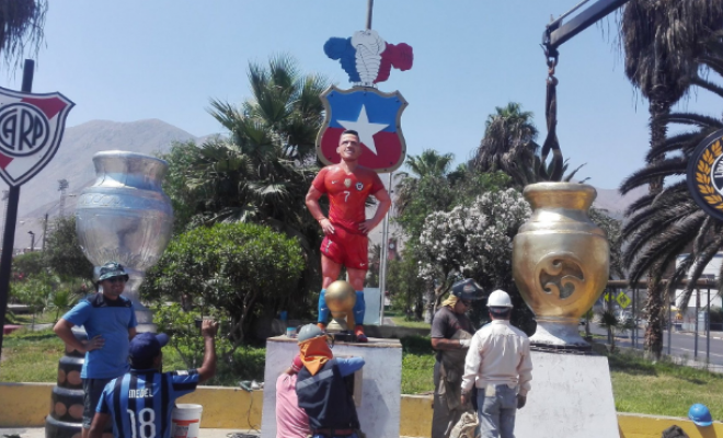 Furia en Tocopilla tras daños que recibió el monumento de Alexis Sánchez