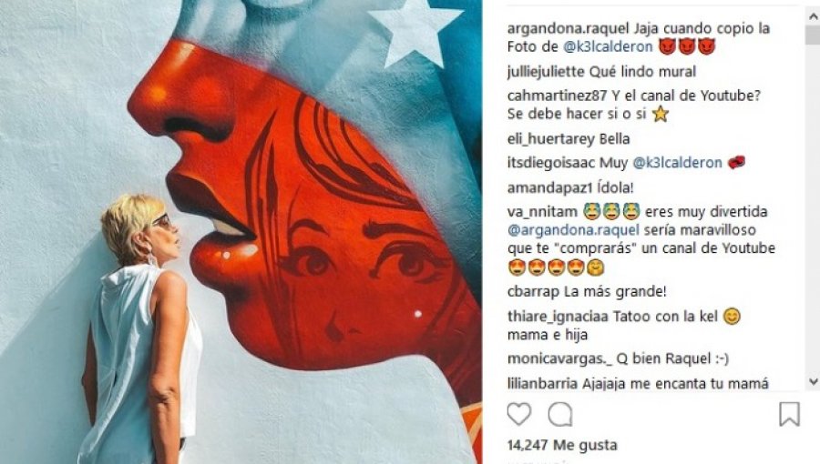 Raquel Argandoña imita "pose" de su hija Kel Calderón en Instagram y se viraliza