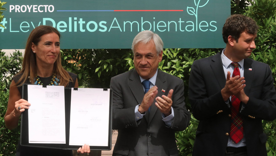 Presidente Piñera firmó proyecto de ley de Delitos Medioambientales