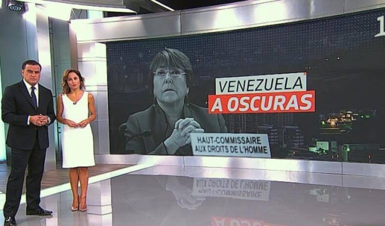 Critican a Canal 13 por presentar nota del apagón en Venezuela con imagen de Bachelet