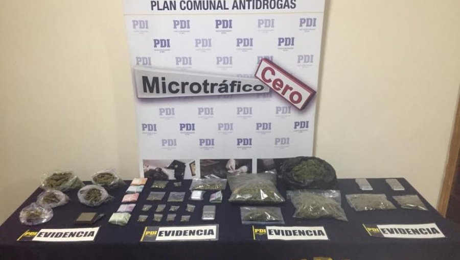 PDI Los Andes detuvo a cuatro personas dedicadas al microtráfico de drogas