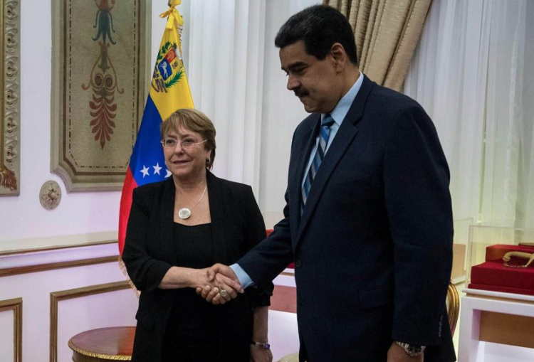 Michelle Bachelet se reúne con Nicolás Maduro en el Palacio de Miraflores