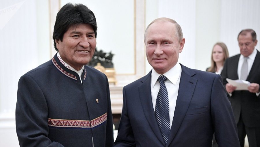 Evo Morales viajó a Rusia para reunirse este jueves con Vladimir Putin
