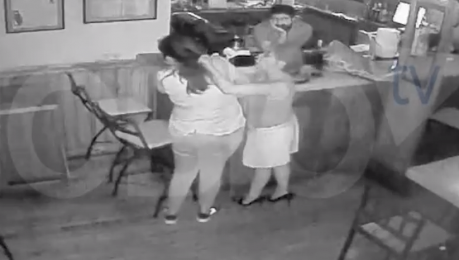 Cámaras captan escandalosa agresión de diputada Aracely Leuquén (RN) a empleados de un pub en Las Condes