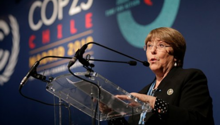 Michelle Bachelet en COP25: "Los jóvenes han estado a la vanguardia de esta lucha"