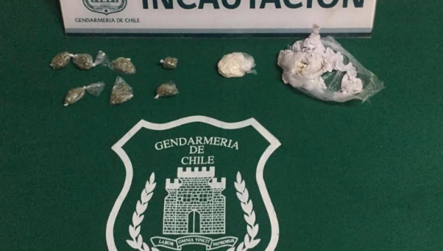 Detectan bolsa con pasta base y cannabis sativa en poder de interno de la cárcel de Los Andes