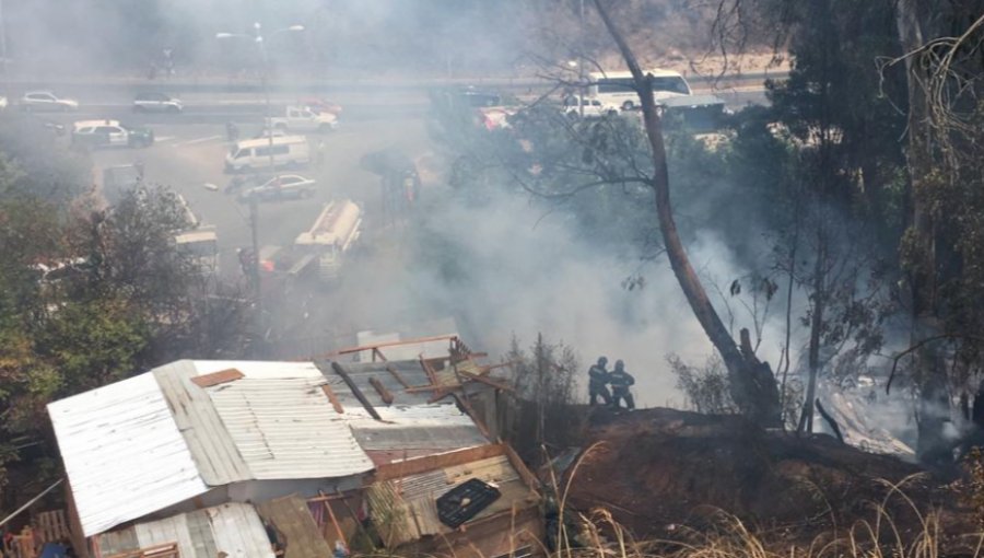 Incendio forestal consume una vivienda en el cerro Rodelillo de Valparaíso: se investiga intencionalidad