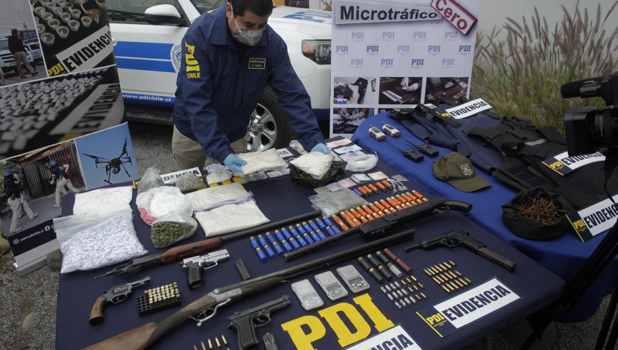 Diez detenidos, armamento y más de 4 kilos de drogas en operativo Viña del Mar