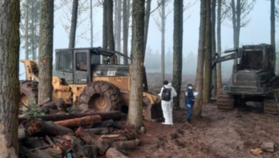 Tres máquinas forestales resultaron destruidas tras ataque incendiario en Nueva Imperial