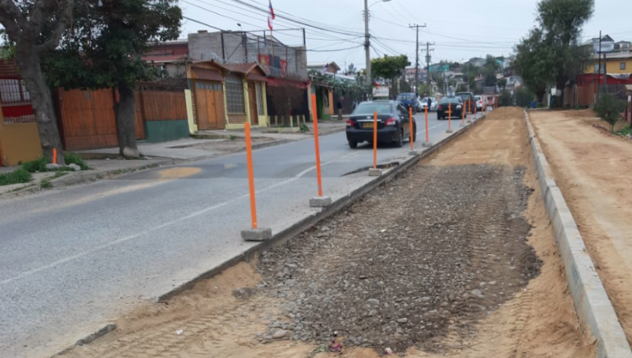 Un 26,1% de avance presentan obras de conservación vial de la Av. Matta del cerro Los Placeres de Valparaíso