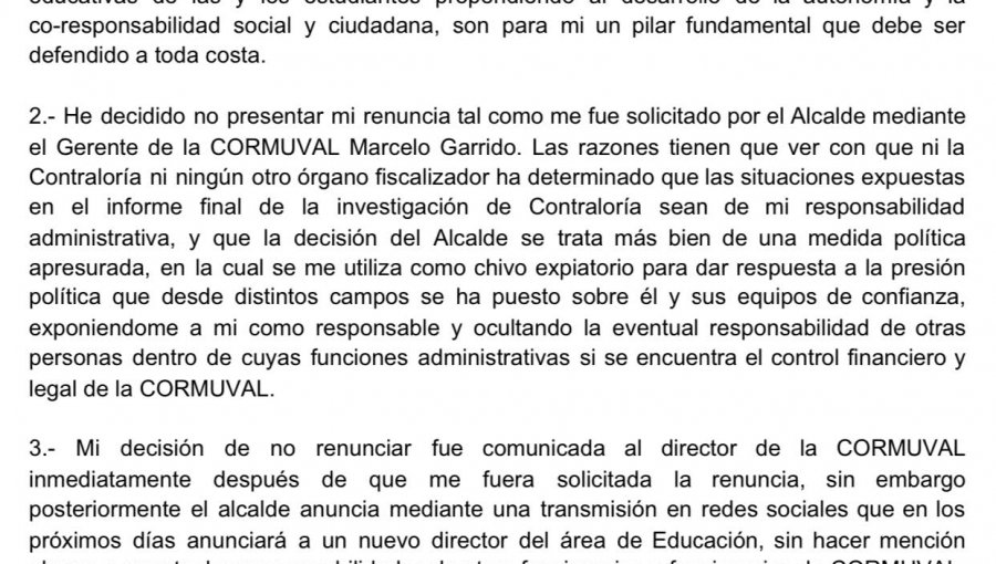 Directora de Educación del Municipio de Valparaíso descarta renunciar y denuncia precarias condiciones laborales