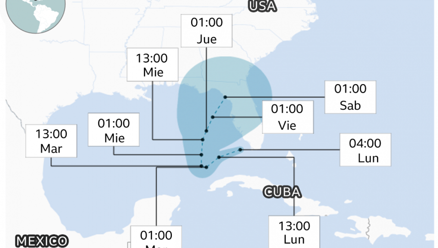 La curiosa trayectoria de 'Eta', la tormenta que se volverá a convertir en huracán y podría golpear a Florida dos veces