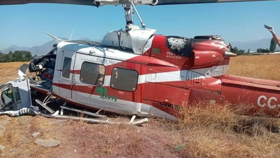 Helicóptero de Conaf capotó en sector de Olivar en O'Higgins: piloto se encuentra herido