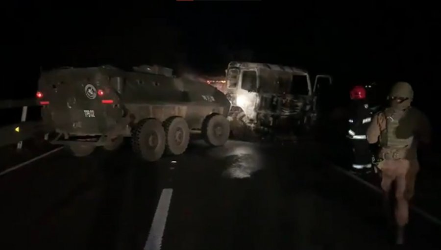 Enfrentamientos y camiones destruidos por ataque incendiario en ruta que une Los Sauces con Lumaco