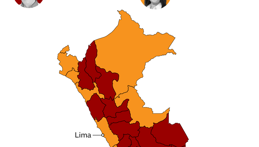 Elecciones en Perú: El mapa que explica el voto entre el "sur antisistema" favorable a Castillo y las ciudades que votaron por Fujimori