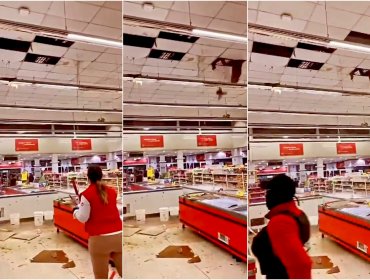 Techo de un supermercado en Valparaíso se cayó debido a las fuertes precipitaciones