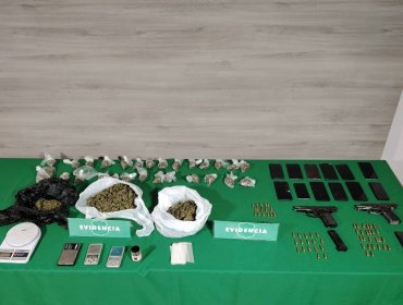Sujeto con amplio prontuario policial fue detenido en Viña del Mar por tenencia ilegal de arma de fuego y tráfico de drogas